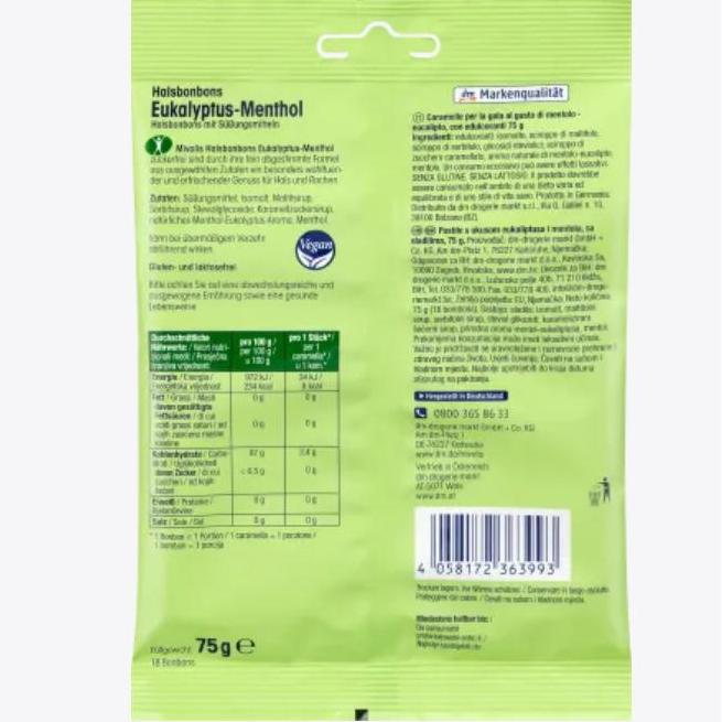 Mivolis Candy Eucalyptus Menthol, 75gr