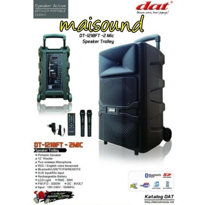 Promo SPEAKER PORTABLE DAT DT 1210FT 12 INCH DAT DT 1210 FT MIC 12INCH Diskon