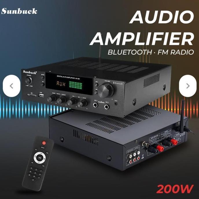Promo Amplifier Bluetooh Usb Amplifier Sunbuck Av-80  Top suara Diskon