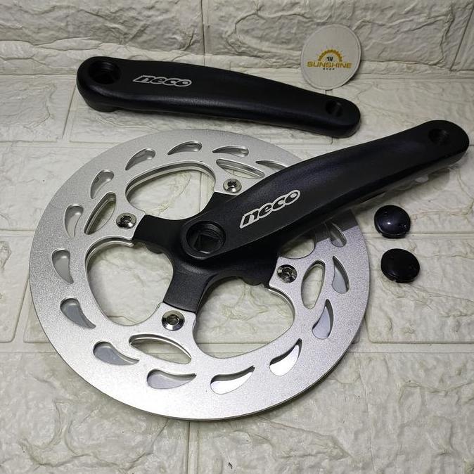 Crank 46T NECO Alloy Single 1 Speed BCD 104 Arm 170mm As Tengah BB Kotak Sepeda Fixie Roadbike Lipat