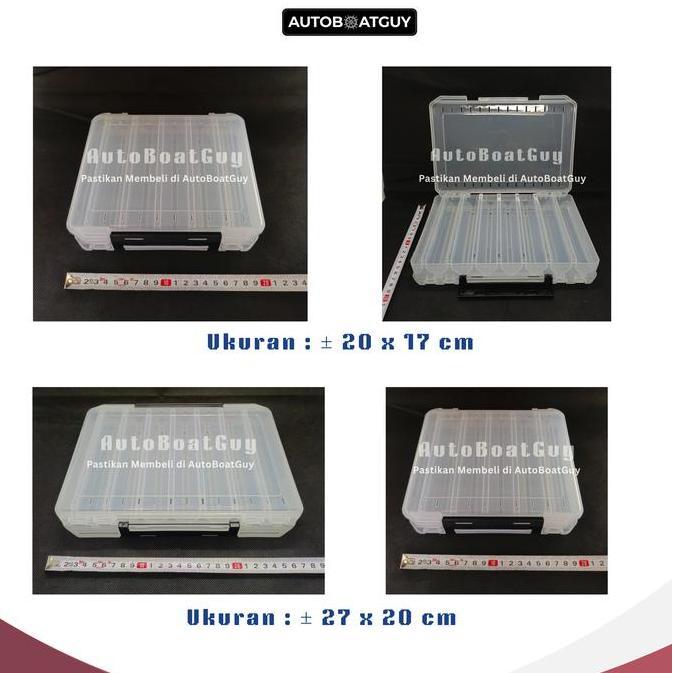 Tool Box Kotak Umpan Pancing Dua Sisi ( Double Side Lure Box ) Bening