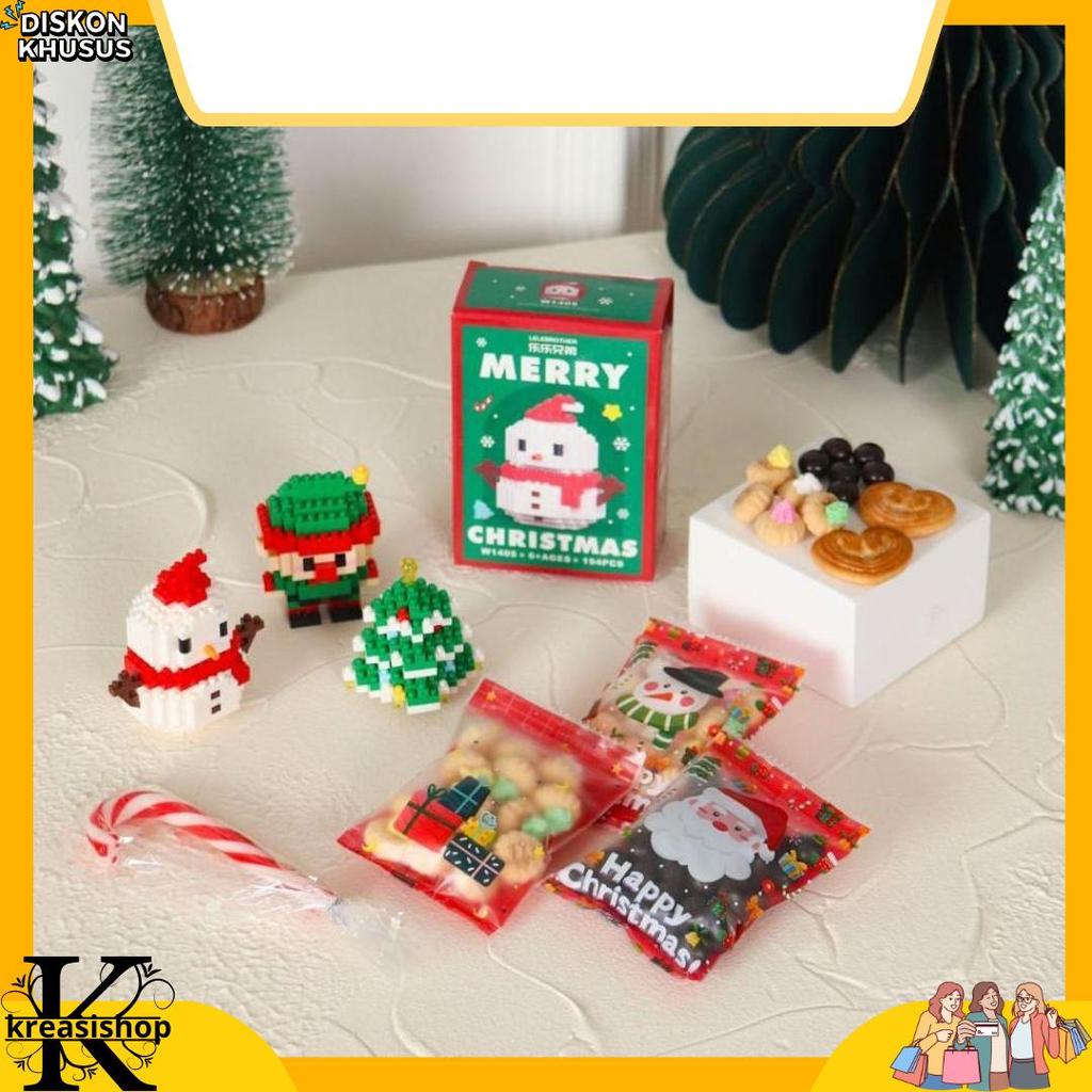 Mini Hampers Natal isi Bricks, Cookies, Permen - Kado Natal Anak - Souvenir Sekolah Minggu Baru