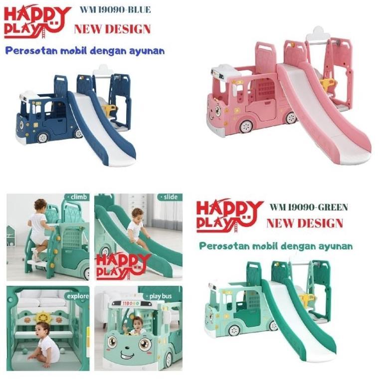 Happy Play Baby bliss Bus tayo 2in1 3in1 4in1 Slide Swing WM19090 19089 Perosotan