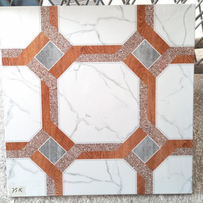 KERAMIK LANTAI 50X50 PUTIH MOTIF MARMER KW 1 - KERAMIK LANTAI -DINDING