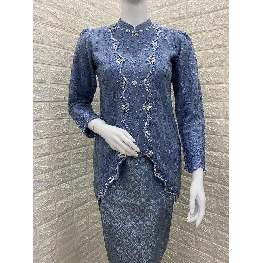 Kebaya Kayla Premium Bahan Tile Spenggel  Payet Jahit, baju kebaya wisuda, pesta. (Atasan saja)
