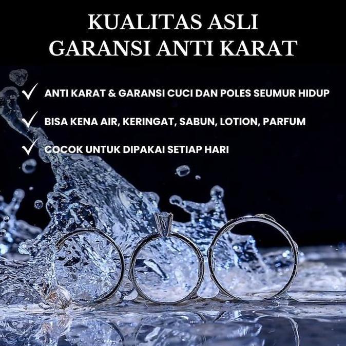 Cincin Tunangan/Nikah/Couple Pria Wanita lapis emas putih/platinum 04