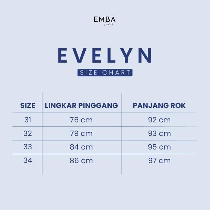 Emba Ladies - Evelyn Rok Jeans Panjang Wanita Warna Lht Stone