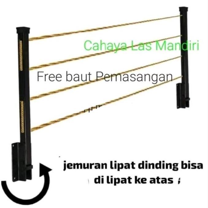 DISKON jemuran Dinding lipat Free baut Dapat dilipat Besi Tahan Karat Produk Laundry mini READY STOC