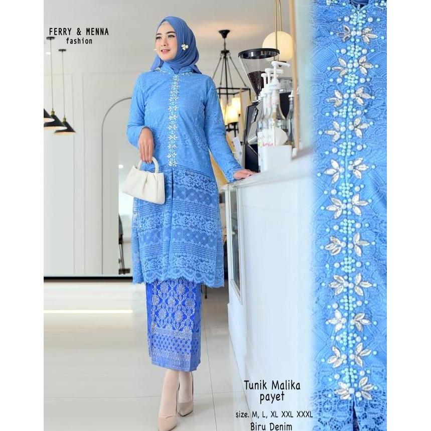 kebaya Songket payet malika 2024 baju kurung tradisinal kain songket kebaya modern rok span songket