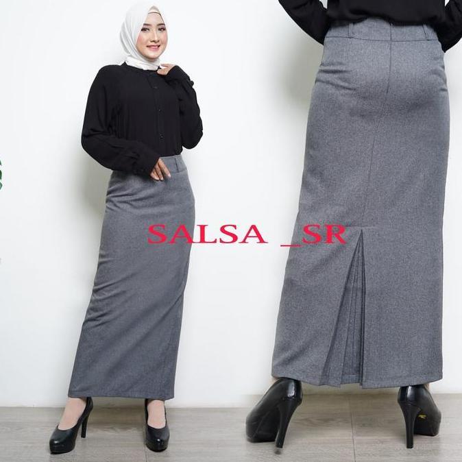 NEW ROK SPAN REMPEL PANJANG / ROK SPAN PANJANG / ROK PANJANG POLOS HITAM WANITA MUSLIM BEST