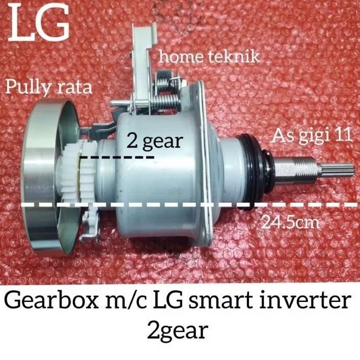 Gearbox mesin cuci LG smart inverter 2gear gigi 11 pully rata Baru