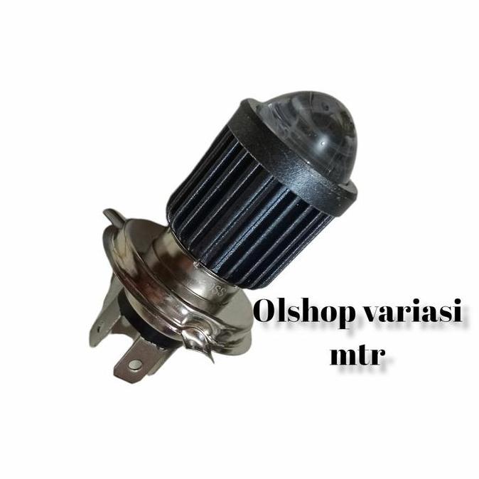 lampu bohlam utama motor AC DC H4andH6 LENSA LASER PUTIH2 matic bebek