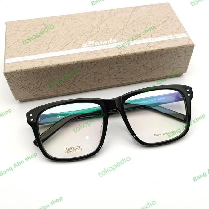 Frame Kacamata Orinal Masada Acetate kacamata Kotak besar lebar
