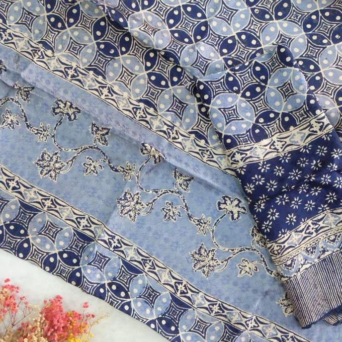 Kain batik viscose set jupri batik cirebon batik cap tulis pastel 02