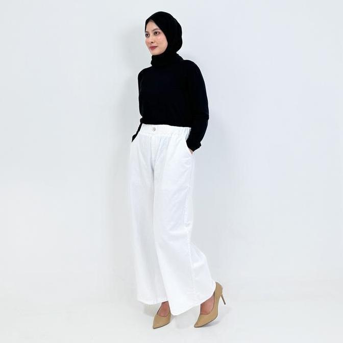 Kulot Jeans Keisya PUTIH Celana Denim Wanita Fit 80 kg LEZAHRASNATURE Panjang 102 cm Bawahan Nyaman 