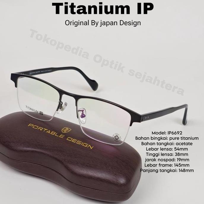 Frame Kacamata Orinal pure titanium IP6692 kacamata pria half frame