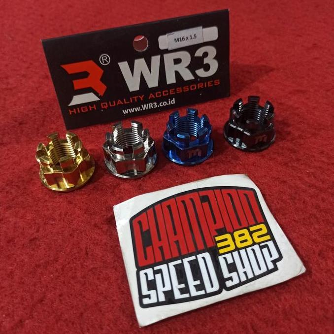 Champion Speed Shop Mur As Roda Belakang Titanium WR3 M16x1.50mm untuk Scoopy Vario 125 150 Fino War
