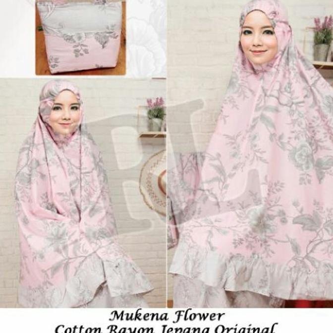 Mukena katun Jepang Flower pink RH