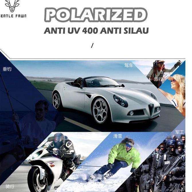 Kacamata Sunglasses Polarized Anti Silau Pria Kotak Metal DDD 2605