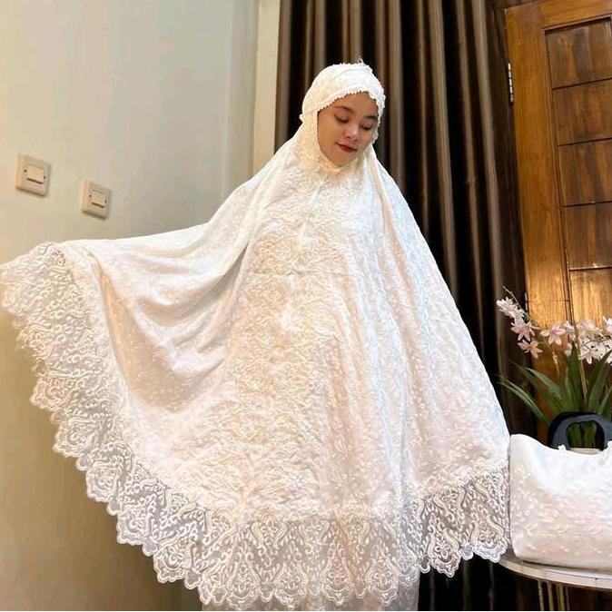 (MUKENA SUTRA PAYET KD PREMIUM) MUKENA DEWASA SUTRA PARIS ORI RENDA PAYET KD MUKENA SUTRA ADEM MEWAH