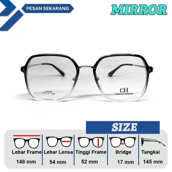 Frame Kacamata Pria / Wanita CH LM285 Lebar Frame 148 Size 54 Bridge 17 Full Frame Model Kotak