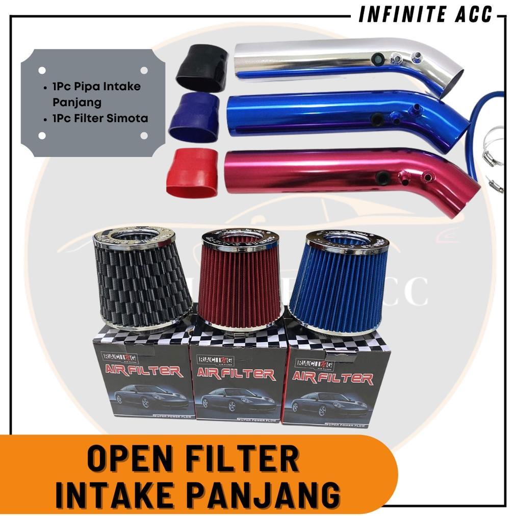 PAKET Open Filter Simota + Pipa Intake Panjang Long Mobil Modifikasi Universal Filter Udara