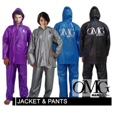 Set Jas Hujan OMG Set Jaket plus Celana Waterproof Anti Air Bahan PVC