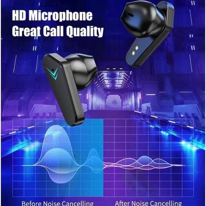 Eshal - Jovitech Headset Bluetooth Gaming Tws X15 Bluetooth V5.2 Led Smart Display Headset Nirkabel 