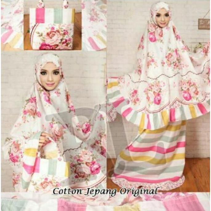 mukena katun jepang Dewasa pink rh
