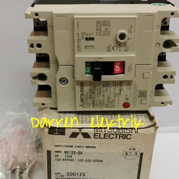 Murah mitsubishi ELCB NV 125 SV 3p 100a, 100/200/500mA darren33 Buru Order
