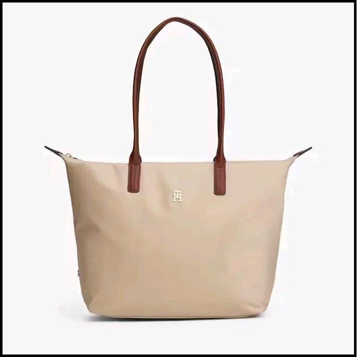 Tommy Hilfiger TH Monogram Tote Bag Wanita - Cream best seller
