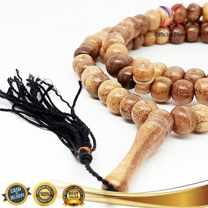 Religg- Tasbih Kayu Gaharu Asli Wangi Bertuah 99 Butir - Vee Kalung Tasbih