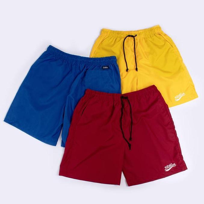 Celana Pendek Fortklass Parasut Olahraga Saku Resleting Pria Wanita Running Gym Sport Kolor Volly Fu