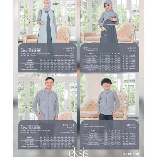 Hot Promo, Eksis 195 Airy Blue Gamis Dewasa Meyra 128 Airy Blue Selia 116 Airy Blue Koko Kaseo 161 A