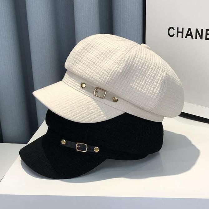 Ewimshonshop - Caliloops Topi Baret Premium Kekinian Wanita Korea Impor Daluci