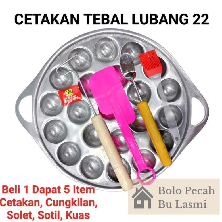 PROMO 5 IN 1 CETAKAN TEBAL LUBANG 22 / Cetakan Takoyaki / Cetakan Telur Congkel / Cetakan Telur Bola