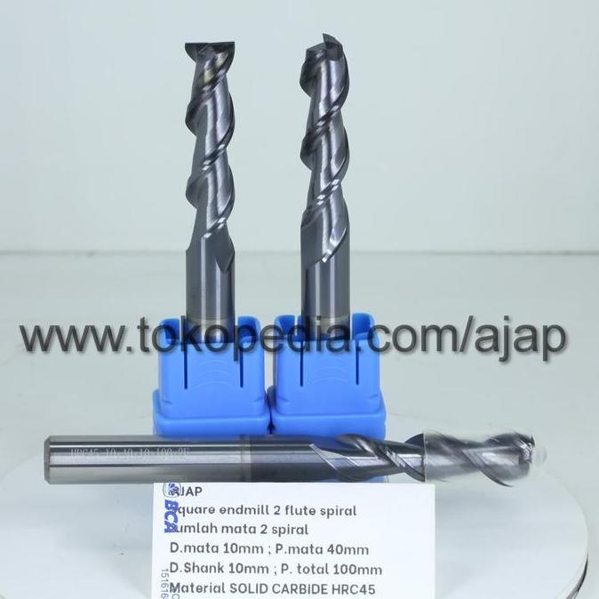 Silahkan Order] ENDMILL 2FLUTE 10mm HRC45 CARBIDE CNC ROUTER BIT KAYU PVC ACP ALU BESI