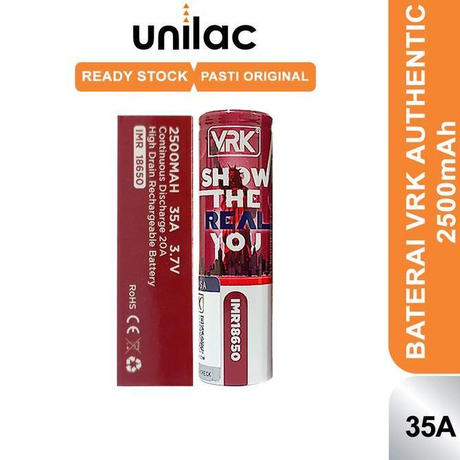 Authentic Baterai 18650 VRK 2500 mAh - Battery VRK 2500mah 3.7V