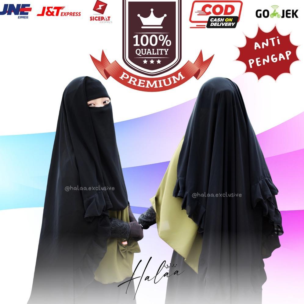 CADAR NIQAB LONG YAMAN REMPEL 2 LAYER SIFON SILKY  (ARAB)/ SIFON PREMIUM (ARMANI)BY HALAA