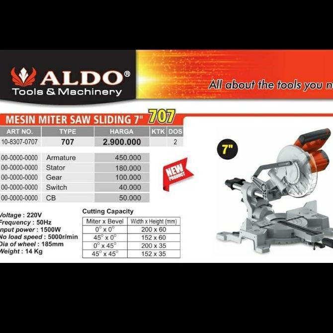 Buruan beli] Mitter Saw Sliding 7 inch / Miter Saw Sliding 7 inch ALDO