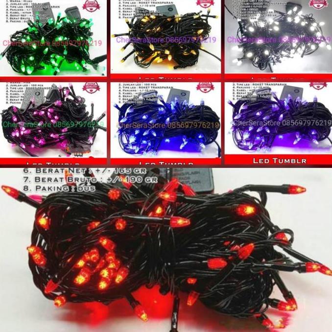 Lampu Kedip/Lampu Dekorasi/Lampu Natal/Lampu Hias Runcing Kabel Hitam