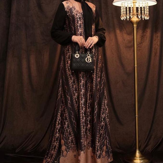 Sale Jemia Gamis Athena Cerruti Hijab Silk Print Mewah Kondangan