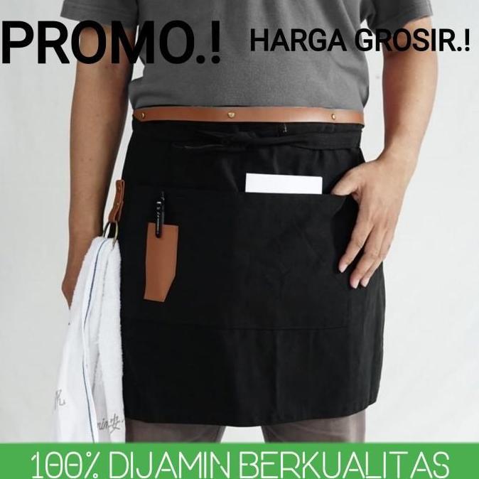 Lengkap- Arr Sanjaya Apron Mini Premium Setengah Badan, Bahan Dril, Model Stylish & Fungsional, Coco
