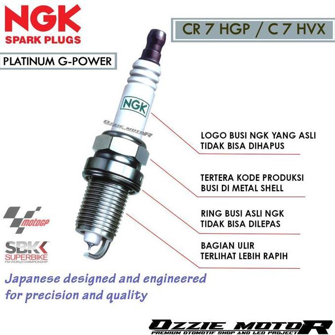 BUSI MOTOR NGK PLATINUM G-POWER CR7HGP/C7HVX ORIGINAL MADE IN JAPAN ORIGINAL DAN TERPERCAYA
