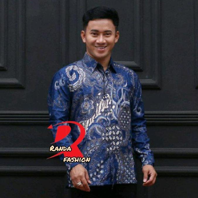 Yxyg- Kemeja Denim Pria Batik Kerja Kantor Seragam Kemeja Batik Pekalongan Lengan Panjang Baju Keren