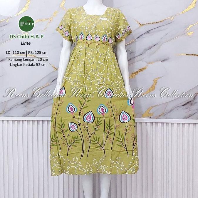 jannamah9 - batik h.a.p daster chibi lengan pendek ld standar | daster panjang semata kaki 3 kancing