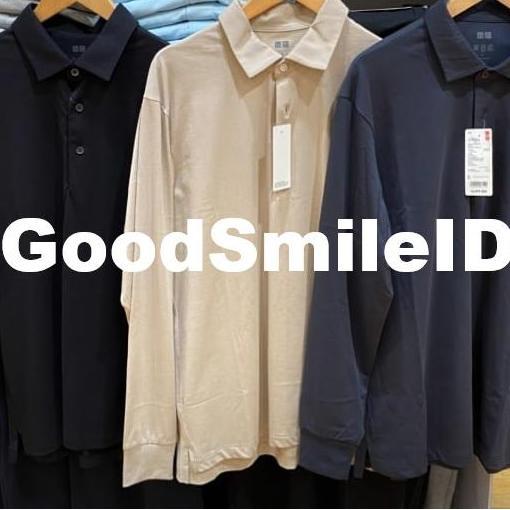 SALE Men AIRism Kaos Polo Katun Proteksi Sinar UV Protection Lengan Panjang Pria JASTIP UNIQLO