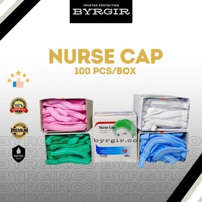 Disposable Hair Net Disposal Topi Penutup Pelindung Kepala Head Mob Surgical Shower Doctor Nurse Cap