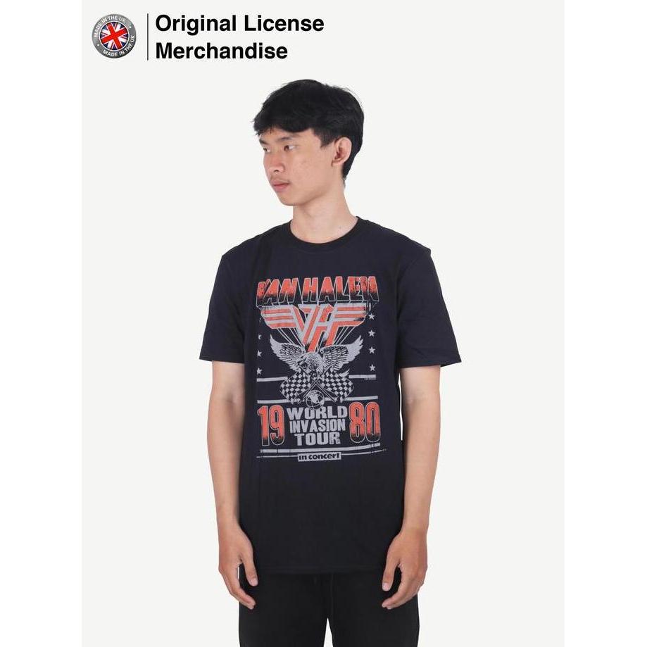 Baju Kaos Band Orinal VAN HALEN Official Round Neck Invasion Tour 80