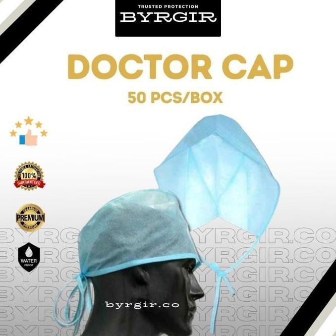 50pcs Disposable Surgeon Surgical Nurse Doctor Cap Topi Operasi Dokter Rumah Sakit